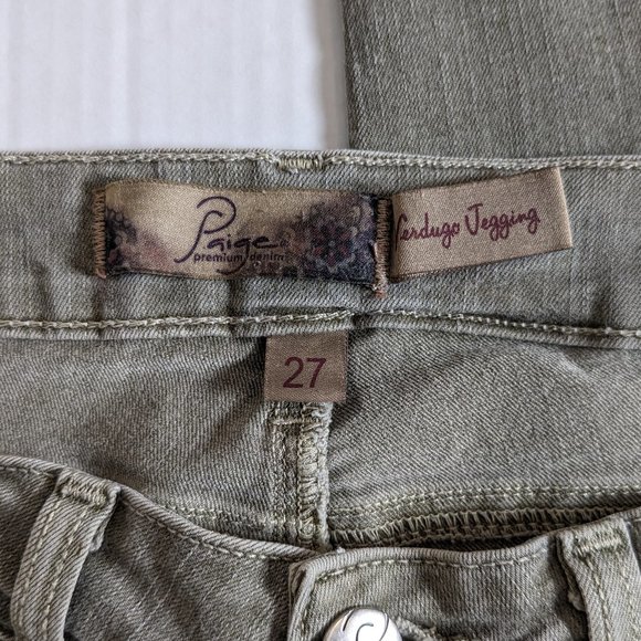 PAIGE Women's Straight Leg Verdugo Jegging Jeans  Size 27 Sage Green - Picture 6 of 8